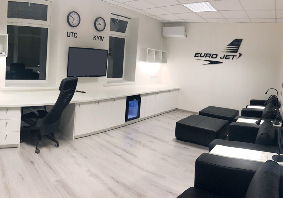 Euro Jet's VIP crew lounge in Kiev